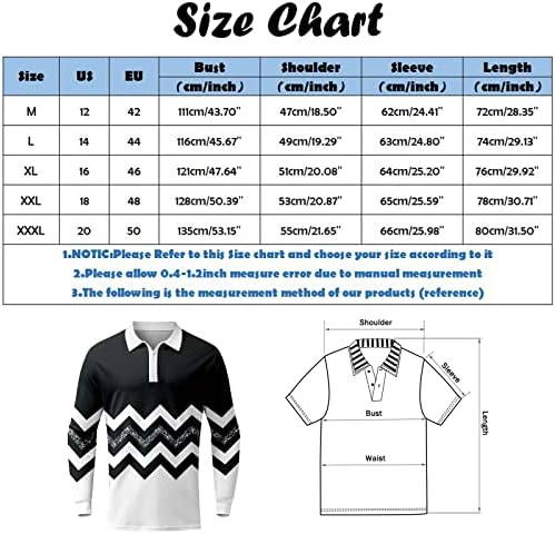 Вокачи 2022 Поло кошули за мажи, долг ракав Гроздобер 3Д графички голф врвови на улична облека за улична облека за лежерна мускуларна кошула