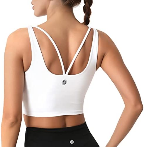 DeSol Padded Longline Sports Sports Bras For Women, Criss Cross Back Adjectable Strappy Running Guntury Gym yoga Chorp Top Top Top