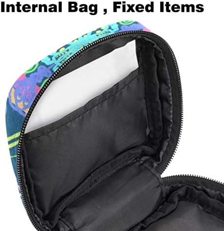 Виолетова сина шема санитарна торба за складирање на салфетки, торба за менструален период за тинејџери, носител на подлога за медицински