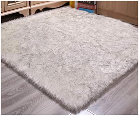 Мека лабава крзно овча до домашна декор, квадратни подрачја килим бушава тепих меки подни килими за спална соба за бебиња, 3ft