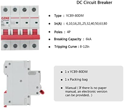 PCGV YCB9-80DM 4P 6KA DC 1000V DC прекинувач на кола што се користи за заштита на безбедноста на фотоволтаичниот систем