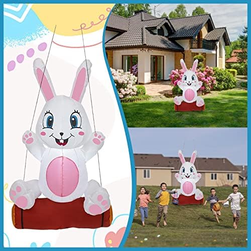 Настан фустан Велигденски празник надувување зајак на отворено Декорација на отворено слатки зајаци и зајаци украсени со моркови испратиле