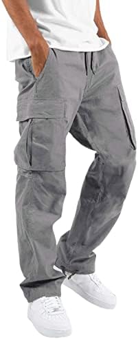 Мажи на отворено карго пантолона тактичка пантолона за пешачење со џогер класично вклопуваат мулти џебови товарни џемпери за мажи