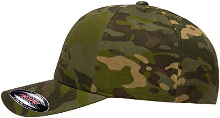 FlexFit Multicam 6 панел Бејзбол капа официјално лиценциран мулти-камник 2 обрасци Црно камо или зелено камо