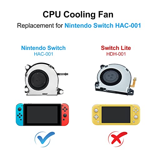 LXUN Нова замена Внатрешна вентилатор за ладење компатибилен со Nintendo Switch HAC-001 NS 2017 Конзола, ладилник за корекција на процесорот,