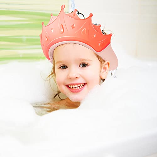 Детски капачиња за бебиња за туширање прилагодливи капаци за бебиња за бања, круни за миење на косата за деца за да престанат со вода во очите розови