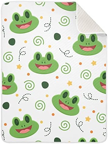 Swaddle Claute Carto Frogs Cartoon Carton Pattern Cotton Potte Plance за новороденчиња, примање ќебе, лесен меко висино ќебе за креветчето,