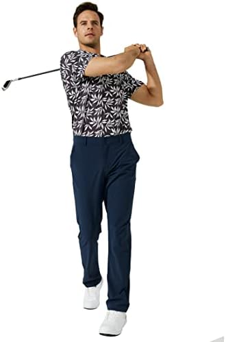 Purltoan машки поло маици со кратки ракави суво вклопување перформанси мода лежерна голф поло маици тропска плажа