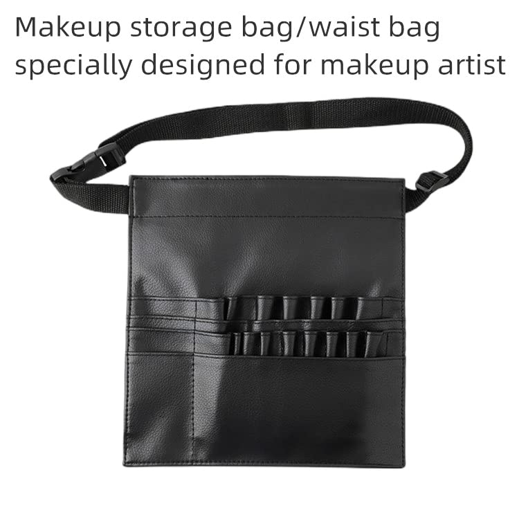 Професионални 22 џебови PU кожа козметичка шминка за четка за четки за четки за торбичка со лента за ремен, четки што не се вклучени