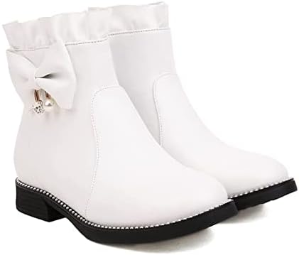 Зимски чизми за глуждот за женски кожни рамни чизми удобни чизми за кратки пети на пети