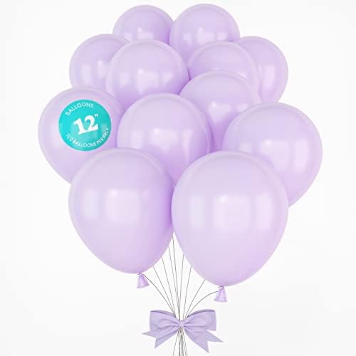 КУЌА НА ПАРТИЈАТА ПАСТЕЛНИ Пурпурна Балон Венец Комплет 100 парчиња-12 Инчен Една Боја Пастелни Балони За Велигден Партија Украси,