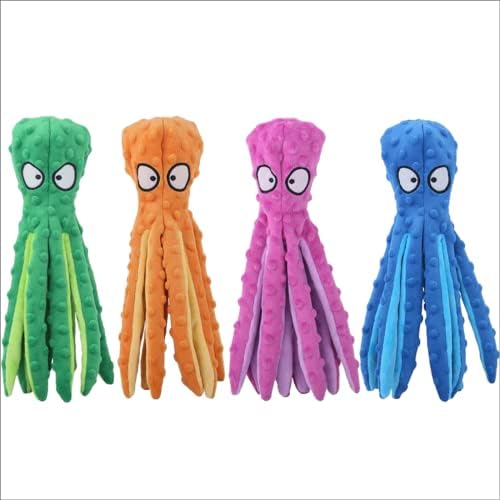 HJTCZHUANYONG PET PIM PLUSH TOYON OCTOPUS кожа мобилен телефон Шел кучиња Образовна залак отпорна звучна играчка Октопод мачка и кучиња