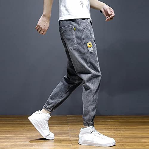 МИАШУИ 13 1 Мажи Обични Врвки За Влечење Еластични Панталони Со Моливи За Половината Улична Облека Манжетни Панталони Фармерки Панталони