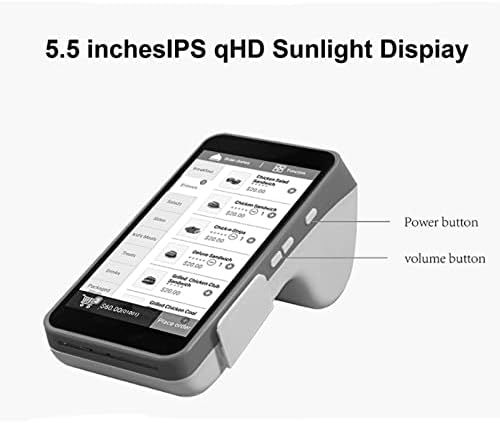KXDFDC Терминал ПОС рачен POS PDA вграден скенер и термички печатач NFC Android машина за брзина за печатење на сметки за печатење на