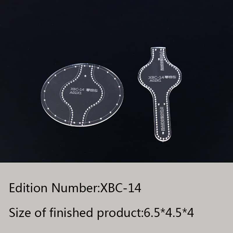 2 парчиња креативен дизајн монета чанта чанта кожна алатка образец Практична акрилна верзија мувла DIY рачно изработена чанта за кожни