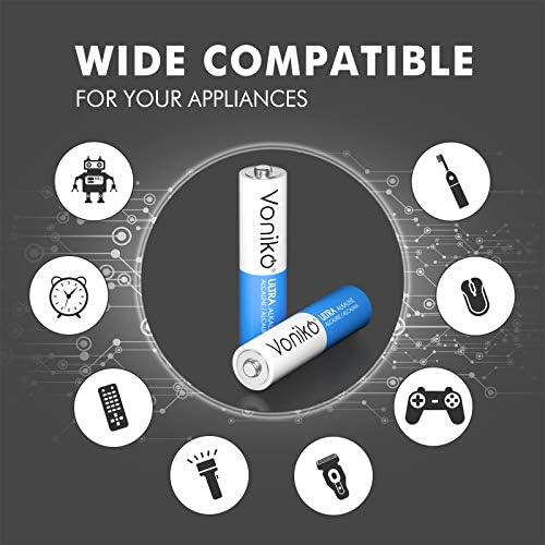 Вонико-Премиум Одделение Ааа Батерии -600 Пакет-Алкална Тројна А Батерија-Ултра Долготрајни, Отпорни На Истекување 1,5 v Батерии-10-Годишен Рок