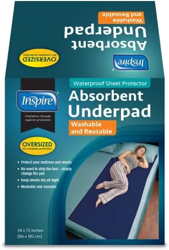 Инспирирајте Водоотпорна Подлога За Душек, Темна Боја За Да Ги Скриете Дамките, Преголеми 34х 72 – - Ватиран, Подлога За Кревет За Инконтиненција