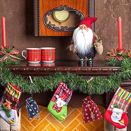 Кесјоо 1 Поставете Божиќни Календарски Чанти Подарок Торба За Влечење Одбројување Украси За Божиќен Декор