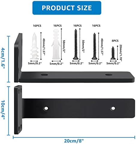 ГУВИНА 4 Пакет Лебдечки Држач За Полица 6 Инчи, Скриени Невидливи Држачи За Црн Метал Л За Полици, Тешки Индустриски Железни Дебели Рустикални Ѕидови На Фарма ВИСИ М?