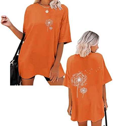 Плус големина на женски врвови, симпатична графичка печатена екипаж за кратки ракави Основни маички плус женски маички