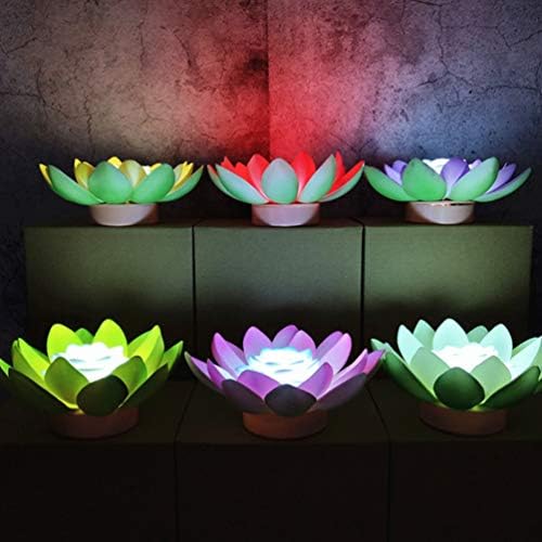 MobeStech 2 PCS Lotus LED светла Електронски лебдечки свеќички светло водоотпорни чајни светла во форма на цвет за декорација на забави за свадби