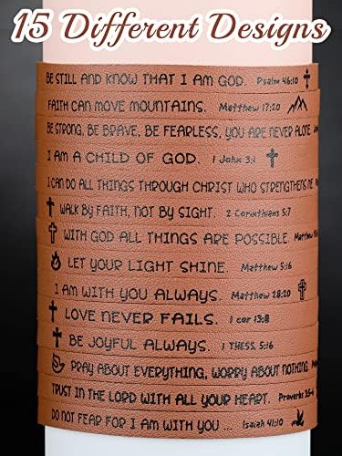 15 Парчиња Христијански Нараквици За Жени Мажи Христијански Подароци За Тинејџерки Инспиративни Кожни Библиски Стихови Нараквици