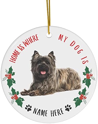 Персонализирано име Cairn Terrier Lying Home е местото каде што моето куче е подароци 2023 година