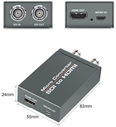 Ferrisa Micro Converter SDI во HDMI, 3G-SDI/HD-SDI/SD-SDI До Hdmi Конвертор Адаптер, SDI во HDMI out Sdi Loopout, 1080p Видео