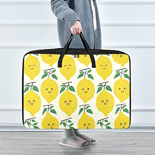 Н/ А Торба За Складирање Со Голем Капацитет-Симпатична Лимонска Јорган Облека Организатор Декорација Спална Соба Патент Подвижна Торба