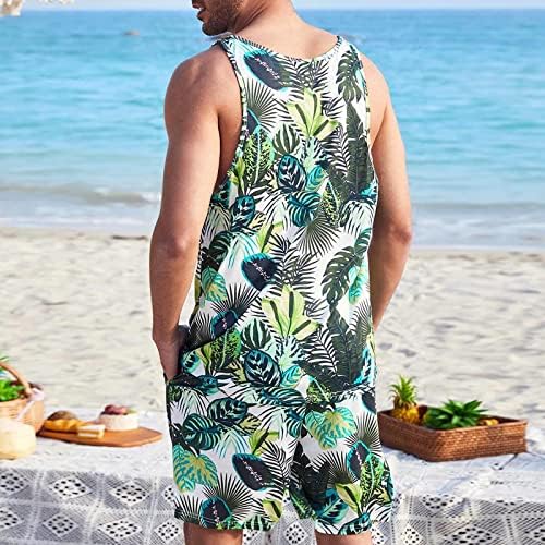 Xiloccer обична облека за мажи со земјоделски култури сет џогирање облеки за мажи шорцеви кошула летен цветен резервоар врвен