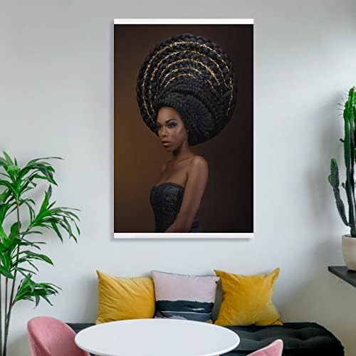 Уметнички постер африканско црно девојче платно wallид декор платно сликарство wallидна уметност постер за дневна соба за дневна соба декор