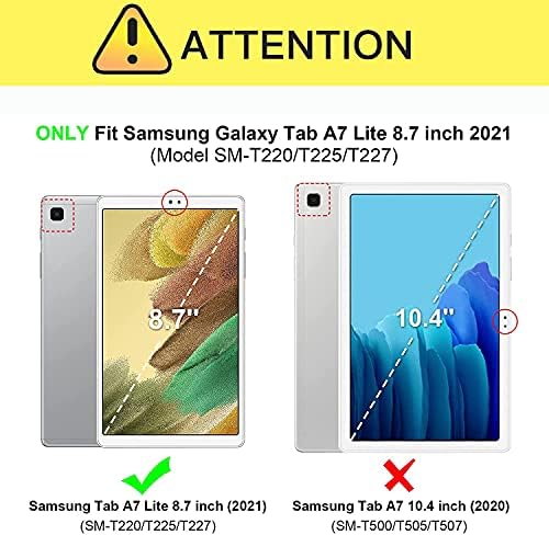 Азси Случај За Samsung Galaxy Tab A7 Lite 8,7 Инчи 2021 , Тенок Тежок Отпорен На Удари Солиден Заштитен Случај Со Големо Влијание За Samsung Galaxy Tab A7 Lite 8,7 2021, Црн