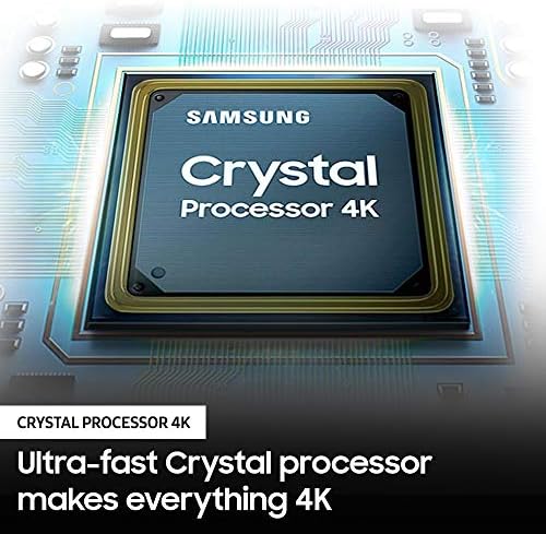 SAMSUNG 43-Инчен Класа Кристал 4K UHD Au8000 СЕРИЈА HDR, 3 HDMI Порти, Движење Xcelerator, Допрете Поглед, КОМПЈУТЕР НА ТВ, Q Симфонија,