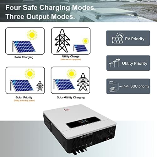 Y&засилувач; H 10.2 KW Вклучување/Исклучување Мрежа Соларни Хибриден Инвертер Вграден Во 160a Полнење Контролер PV Макс 500V Влез DC48V