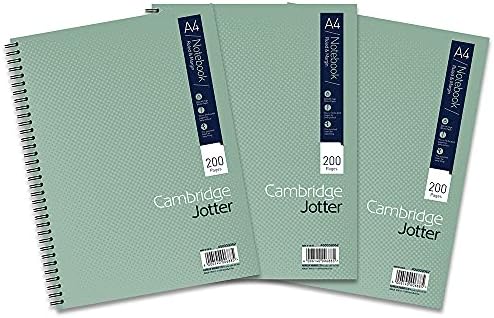 Кембриџ athотер, тетратка А4, жица, наредени, 200 страница, пакет од 3, зелена боја