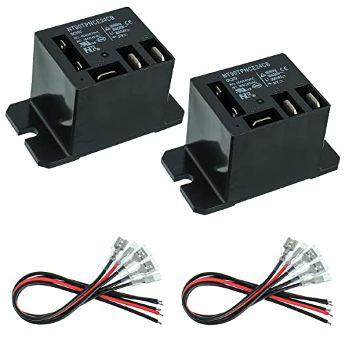 Eplzon NT90-DC12V-10X Енергетски реле DC 12V Coil 120 VAC 30A SPDT со монтирање на прирабница и 10 жици за терминали за брзо поврзување мини