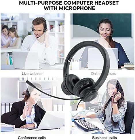 Слушалките за компјутерски мрежи со микрофон за центар за повици, 3,5 мм приклучоци за преклопување на слушалките за уво за лаптоп, далечински состанок и курсеви пре
