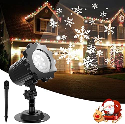 Божиќни светла на проекторот за снегулки, водоотпорен снег -врнежи предводени од проектор на отворено и затворено, прилагодлив проектор за бела снегулка, декор, пр?