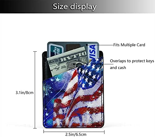 Американско знаме 21-1 мобилен телефон картички Ходер ракави ПУ кожа за задниот дел на iPhone