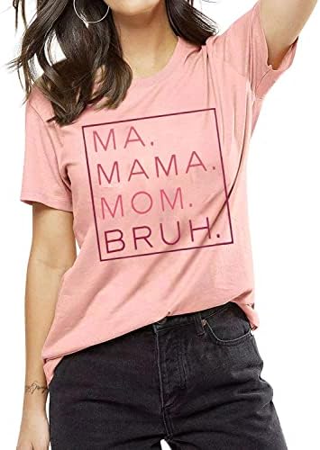 Мама мама мама Брух кошула за жени смешни мама маички мама мама буква отпечати кратки ракави обични врвови маици