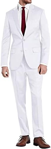 Lynerun Mens Slim Fit 2 Piect Coot Two Button Notched Lapel Solid Suit Pantant Pants Постави смокинг за матурска