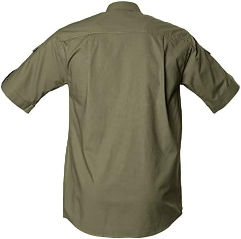 Ознака сафари стрелачка кошула за мажи краток ракав, памук, заштита од сонце за авантури на отворено