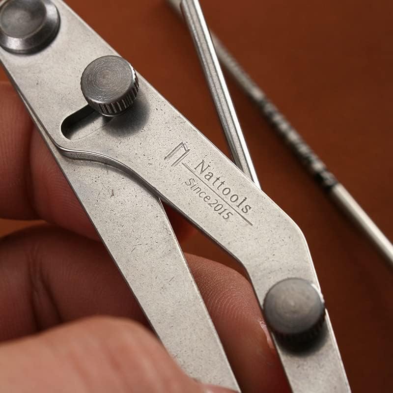 Кожа занаетчиски мерач на мерач на мерач на сребро означување пенкало за компас за разделување на алатки за подесување на алатки постави шиење