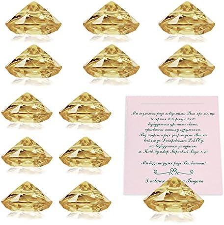 Edevolution 12 Pack Diamond Table Blueder Broater Svend Place Cards, држачи за картички, акрилни кристални табели, табели со фотографии, се залагаат за свадби на забавни места за украси на табели