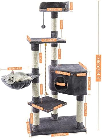 Хукаи Мулти-Ниво Мачка Дрво Игра Куќа Алпинист Активност Центар Кула Хамак Кондо Мебел Гребење Пост За Мачиња