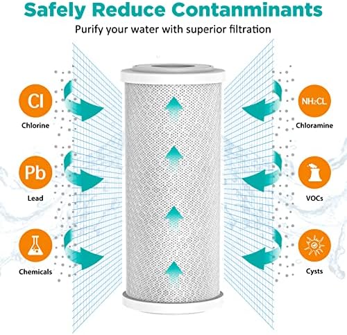 Симпур 10-инчен Филтер Домување со 10 х 4.5 CTO Јаглерод Филтер Касети, Целата Куќа Вода Систем За Бунар И Градска Вода