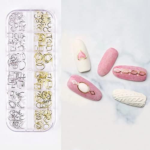 3D Nail Art Charms Rhinestones Kit - Вклучува 3 сетови 12 grid нокти rhinestones цветните нокти уметнички шарми за украсување