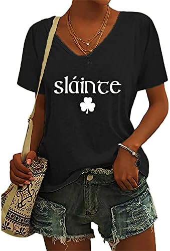 фиогомис Women's Slainte Slainte St. Patrick's Day Long-sleeve T-shirt Sweatshirt Sharock Long Sleeve Shirts for Women