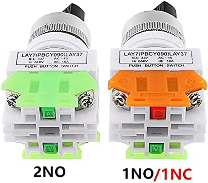 Ankang LAY37 22mm Rotary Switch 2/3 Позиција на копчето Ротари 1NO/1NC и 2NO ROTARY SWITCH SWITCH DPST SWITCH 660V UI 10A ITH