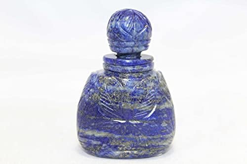 Раџански скапоцени камења рачно изработено шише со парфеми Природно сино лапис Лазули Камен рака Гравеј LP16